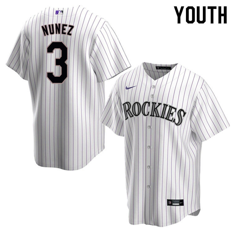 Nike Youth #3 Dom Nunez Colorado Rockies Baseball Jerseys Sale-White